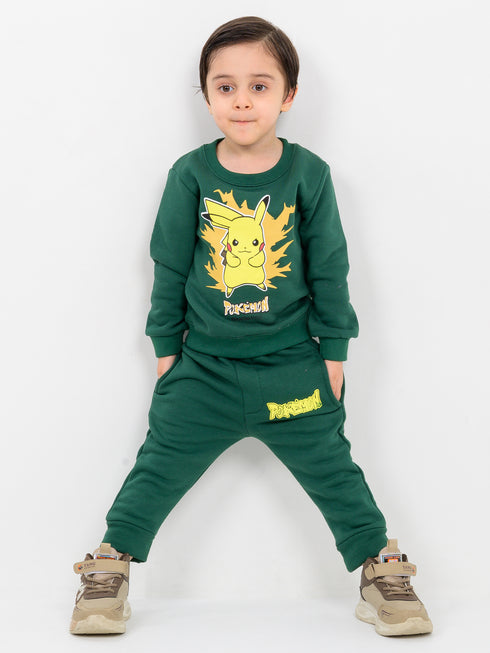 Patronus Pikachu Themed Fleece Suit (Dark Green)